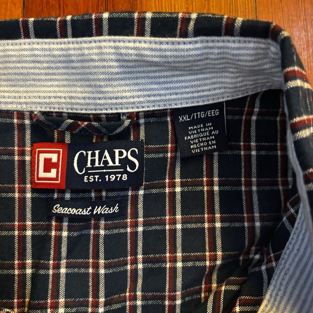 Chaps Seacoast Wash Long Sleeve Stripe Moonlight Woven Shirt Men’s XXL - Picture 2 of 6